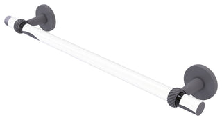 Clearview 18" Towel Bar with Twisted Accents, Matte Gray
