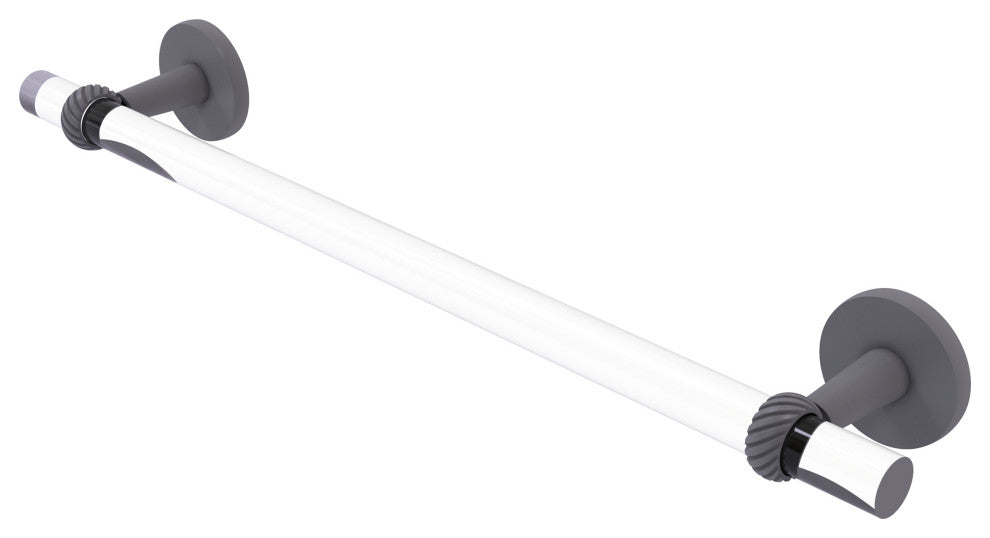 Clearview 18" Towel Bar with Twisted Accents, Matte Gray