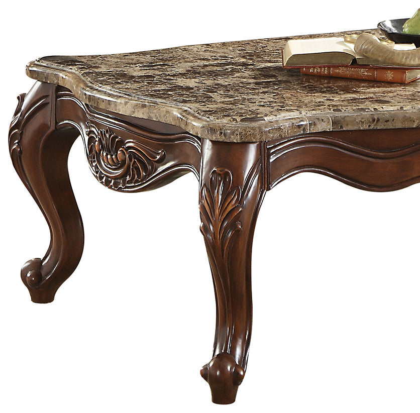 ACME Jardena Coffee Table, Marble and Cherry Oak