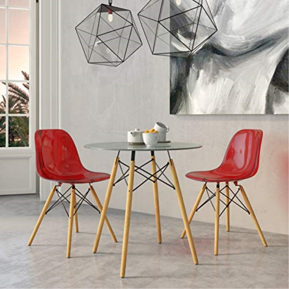 LeisureMod Dover Molded Side Chair, Set of 2