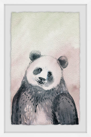 "Fluffy Panda" Framed Painting Print, 16"x24"