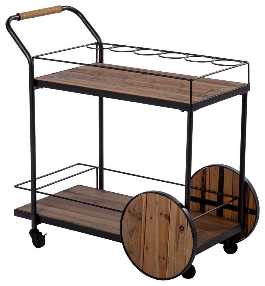Beverley Reclaimed Wood Bar Cart
