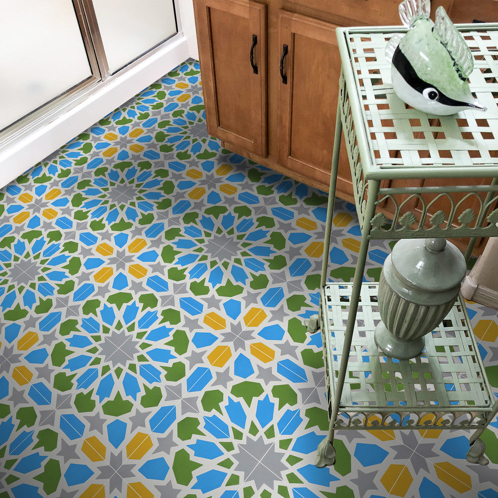 Bahja Handmade Cement Tile, Multi-Color, Sample