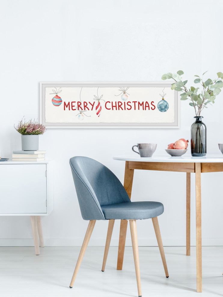 "Wish You a Merry Christmas" Framed Painting Print, 30x10