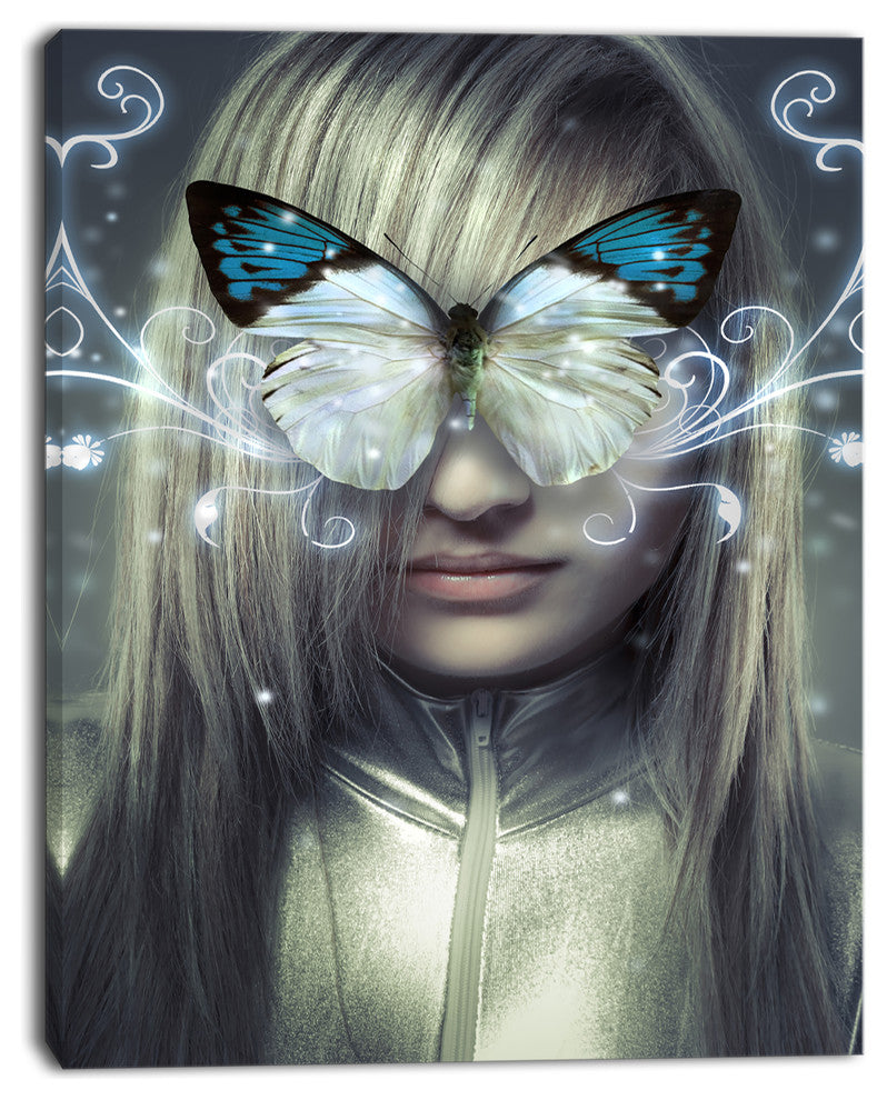 "Serious Young Blonde" Portrait Digital Art Canvas Print