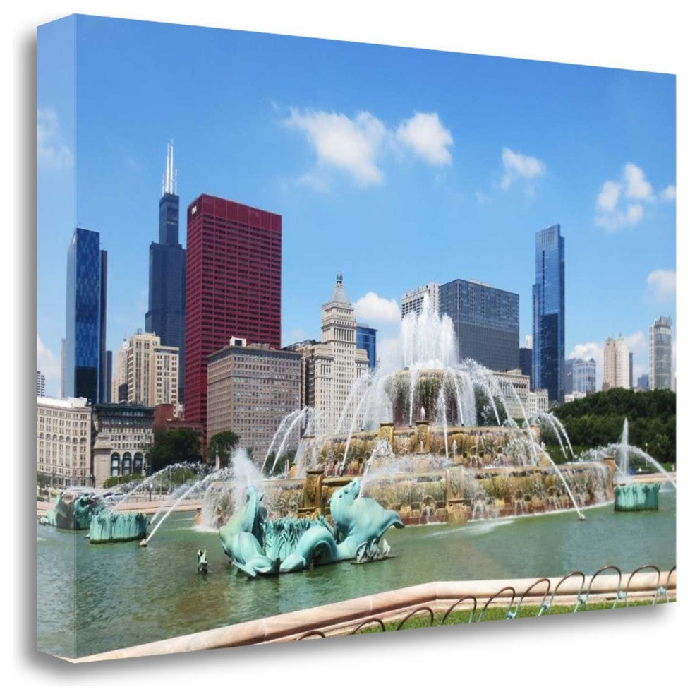 "Buckingham Fountain" By Jessica Levant, Giclee Print on Gallery Wrap Canvas