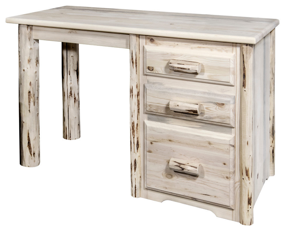 Montana Collection Office Desk, Clear Lacquer Finish
