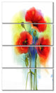 "Bunch of Bright Red Poppy Flowers" Flower Wall Art, 4 Panels, 28"x48"