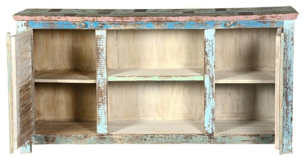 Ritter Rainbow Reclaimed Wood Shutter Door Media Console