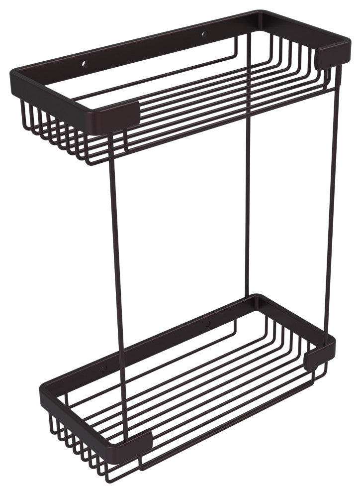 Double Tier Toiletry Shower Basket, Antique Bronze