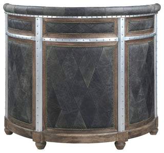 ACME Rahma Bar Table in Antique Ebony Top Grain Leather