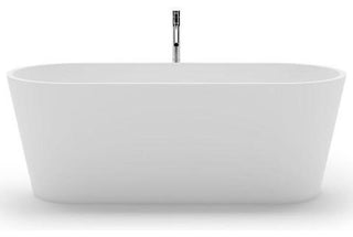 ADM Rounded Freestanding Bathtub, Glossy White, 66.9"