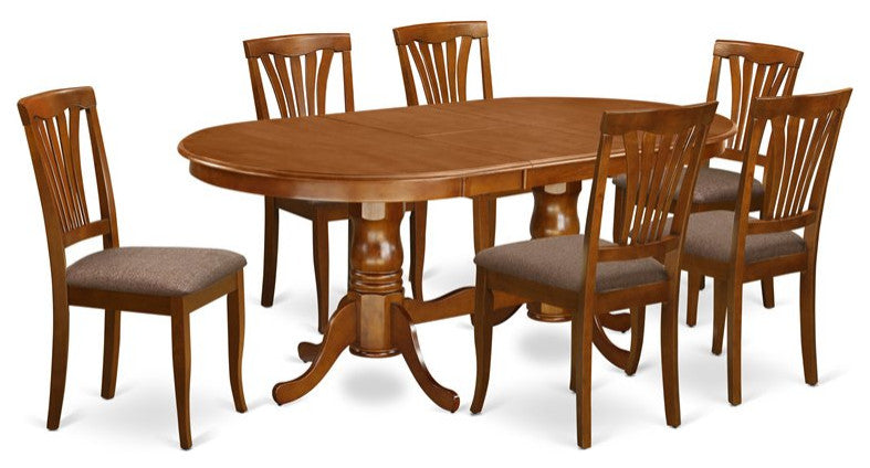 Plav7-Sbr-C, 7-Piece Dining Room Set, Table and 6 Dining Chairs