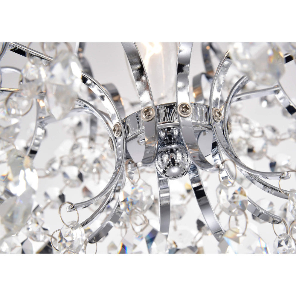 Zelda Elegant 3-light Chrome Crystal Flush Mount
