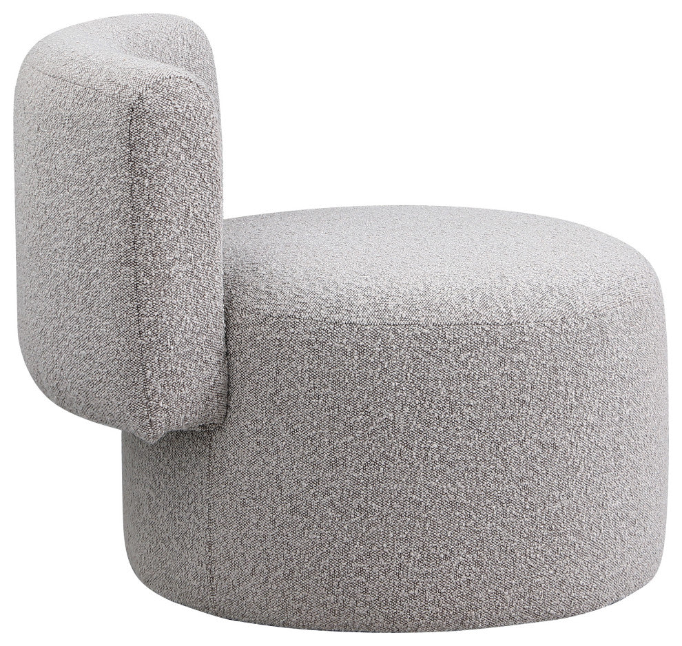 Como Boucle Fabric Upholstered Accent Chair, Taupe