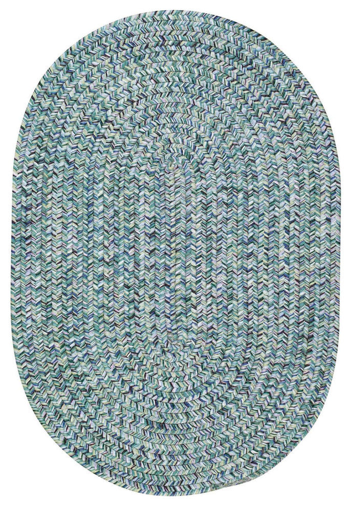 Capel Sea Pottery Blue 0110_400 Braided Rugs - 8' X 11' Oval