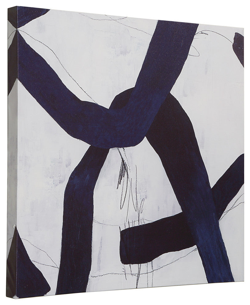 Set of 2 Abstract Wall Art, Blue