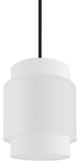1-Light White Contemporary Pendant, Matte Black