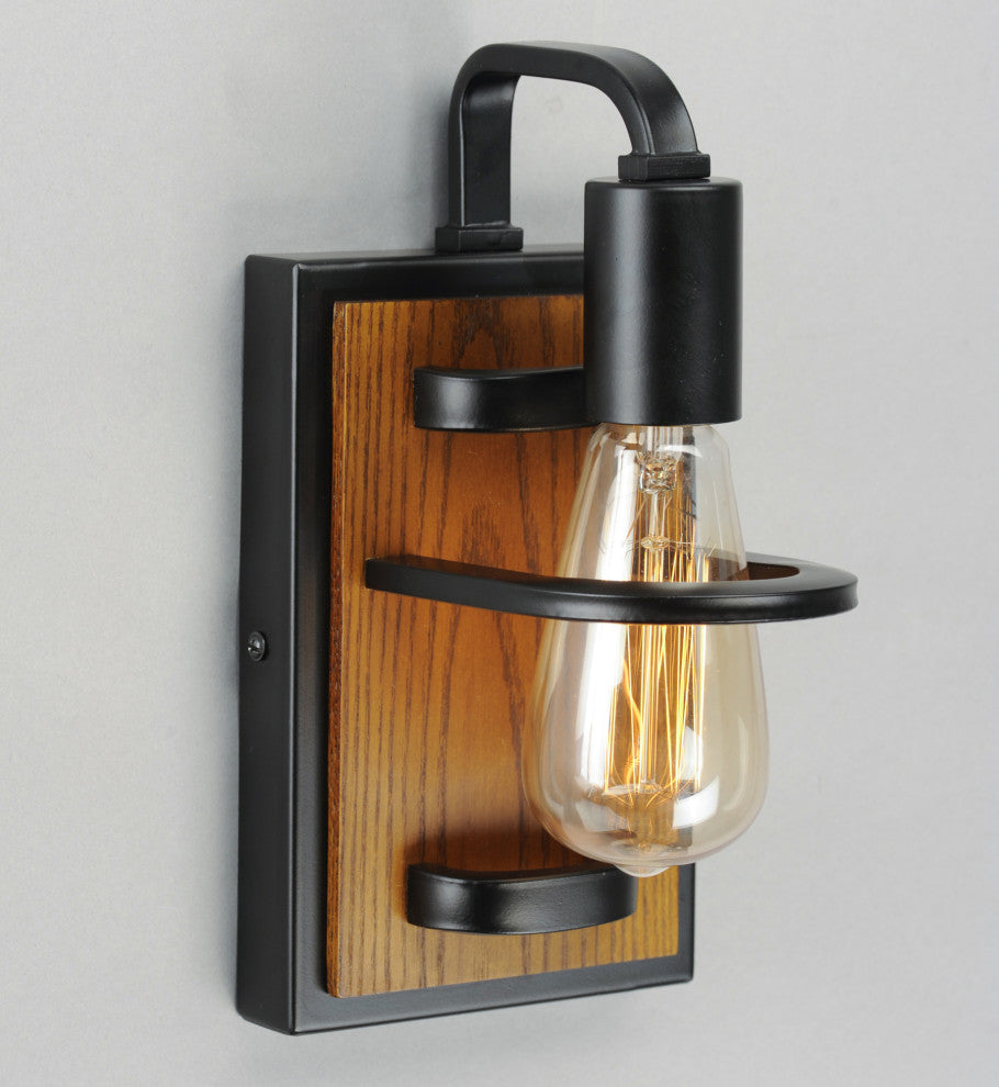 Maxim 10301 Black Forest 1 Light 10" Tall Sconce - Black / Ashbury