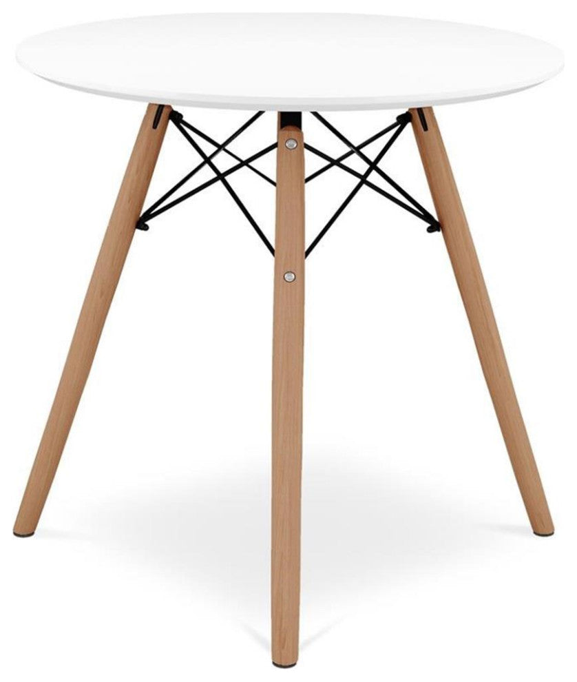 Aron Living 23" Mid-Century Wood Kids Playroom Table in White