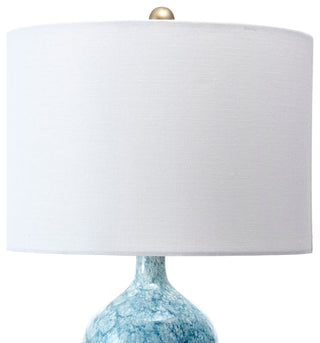 Nuloom 24" Glazed Polyresin Vase Cloth Shade Blue Table Lamp