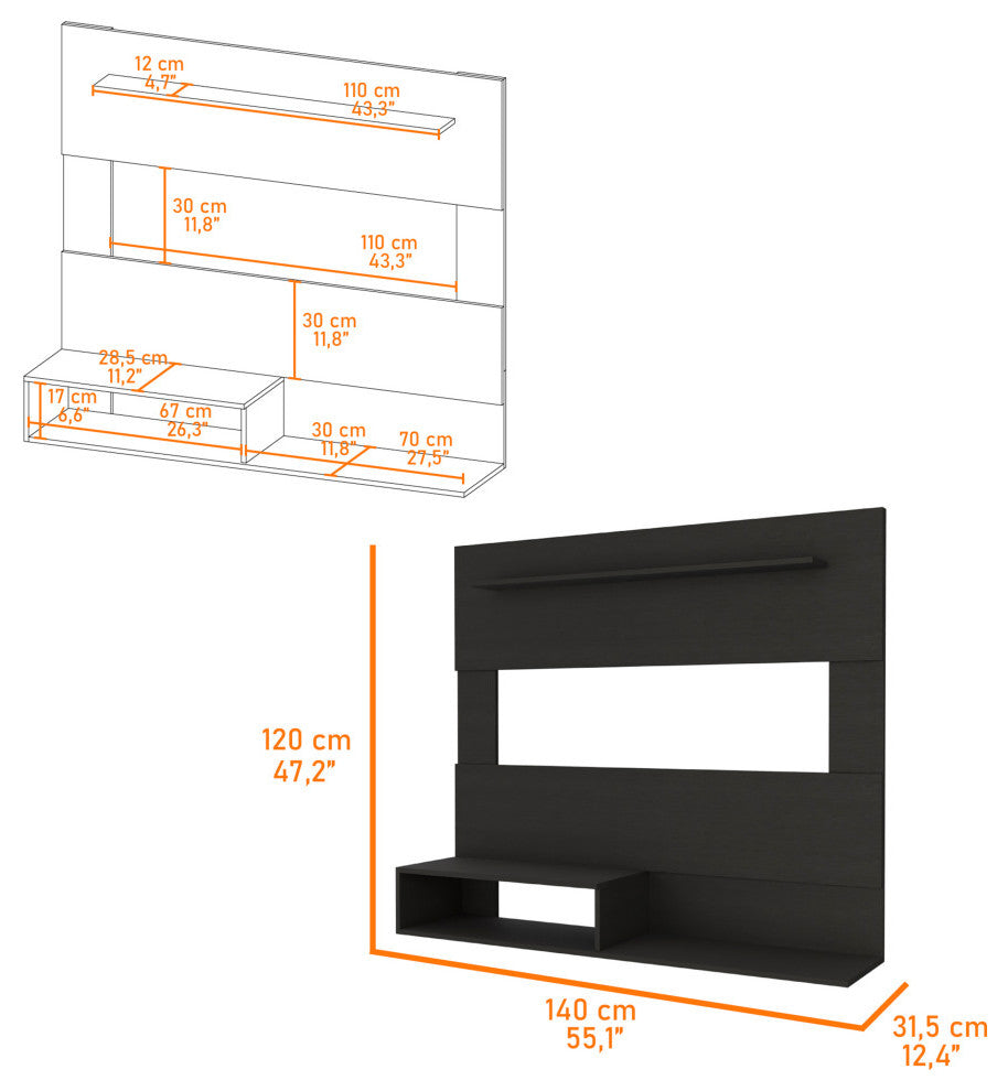 Cabos Floating Entertainment Center, Black Wengue
