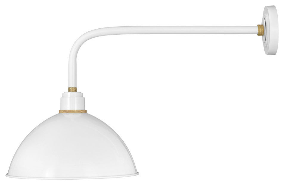 Hinkley Foundry 1-Light Outdoor Wall Mount Lantern, Gloss White