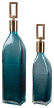 Uttermost Annabella Teal Glass Bottles, Set of 2