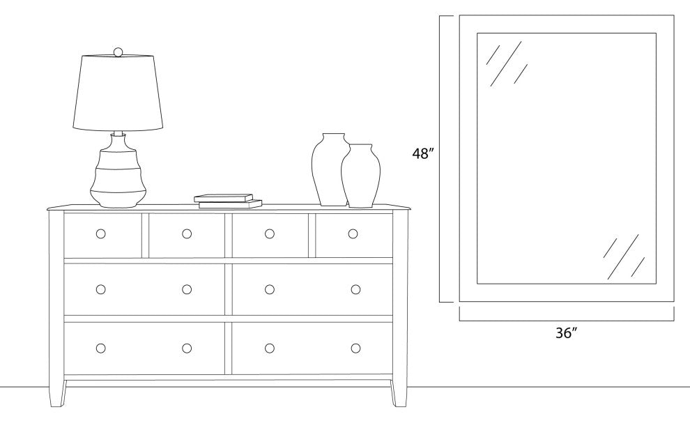 Porter Silver Framed Mirror, 36"x48"