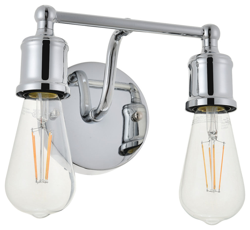 Chrome Finish 2-Light Wall Sconce
