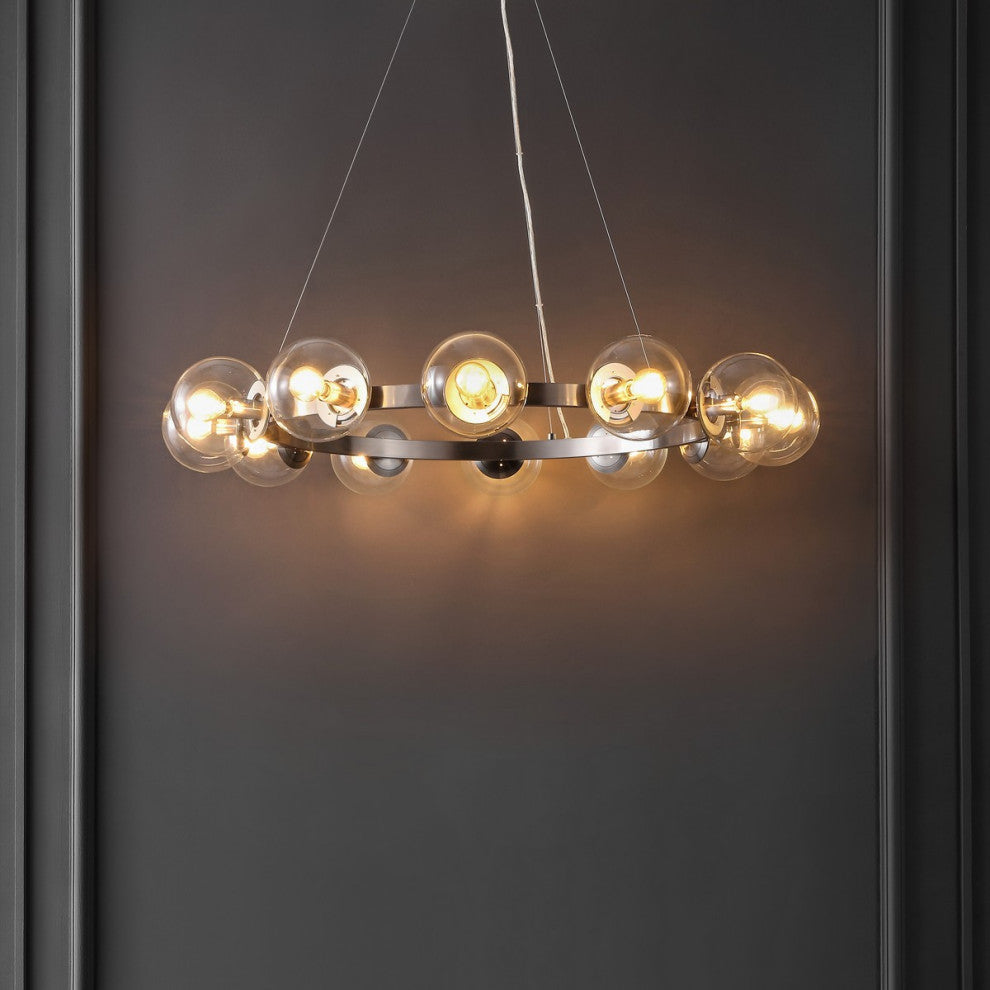 Safavieh Rylian 12 Lt 38" Chandelier, Nickle