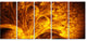 Magical Yellow Psychedelic Tree, Abstract Art on Canvas, 60"x28", 5 Panels