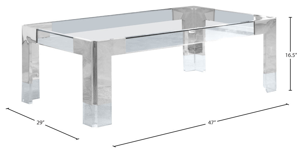 Casper Coffee Table, Chrome, Rectangular