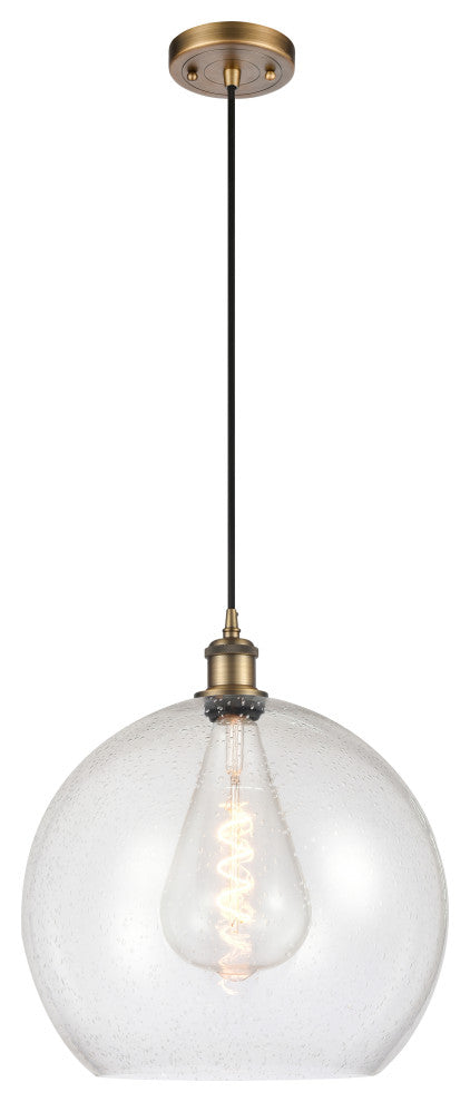 Innovations 516-1P-BB-G124-14 1-Light Pendant, Brushed Brass