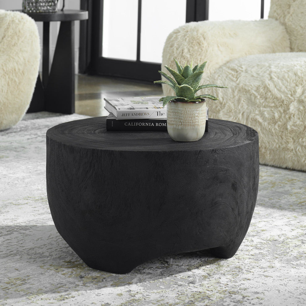 Uttermost 22947 Elevate 24" Diameter Wood Table - Black