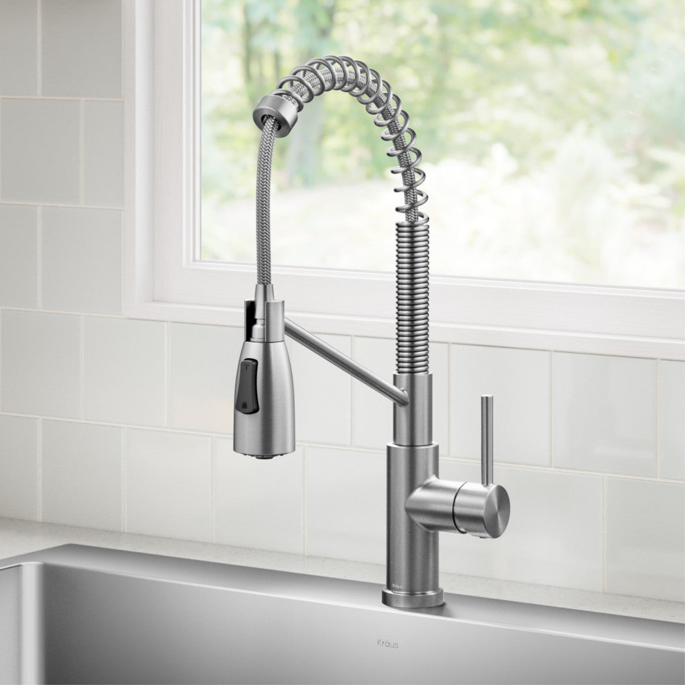 KRAUS Coda Commercial Style 2-Function 1-Handle Pull Down Kitchen Faucet, SFS
