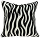 20" X 7" X 20" Transitional Black And White Zebra Pillow Cover With Down Insert