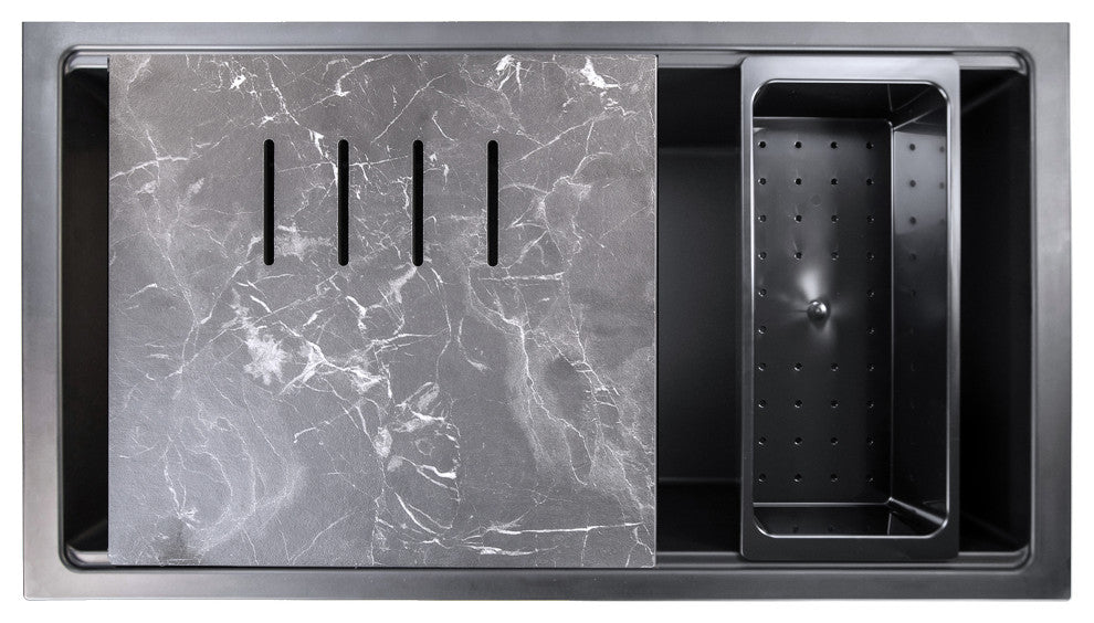 Nantucket Sinks Undermount Workstation Granite Composite, Nano Black
