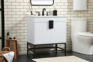 Home Living 19" Modern White-Light Bathroom Vanity