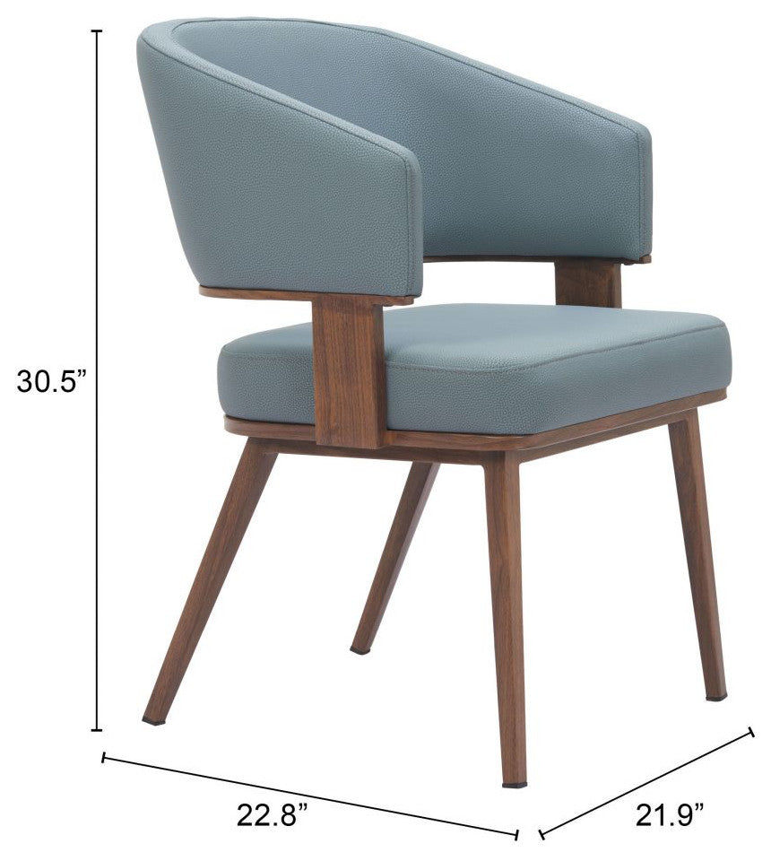 Poise Blue And Walnut Dining Chair (Set of 2)