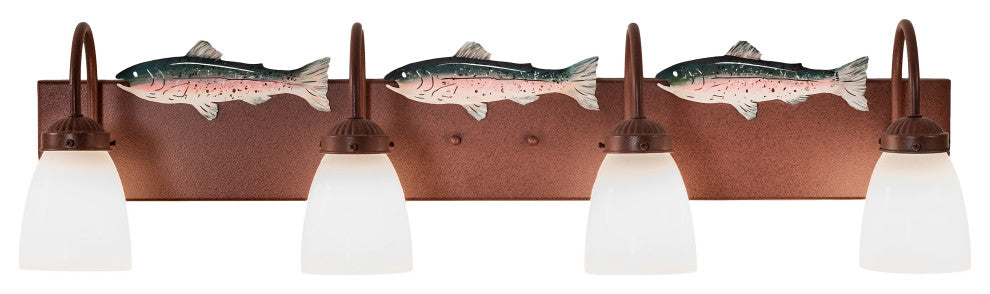 33 Wide Rainbow Trout 4 Light Vanity Light