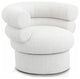 Valentina Linen Textured Fabric Upholstered Accent Swivel Chair, Cream