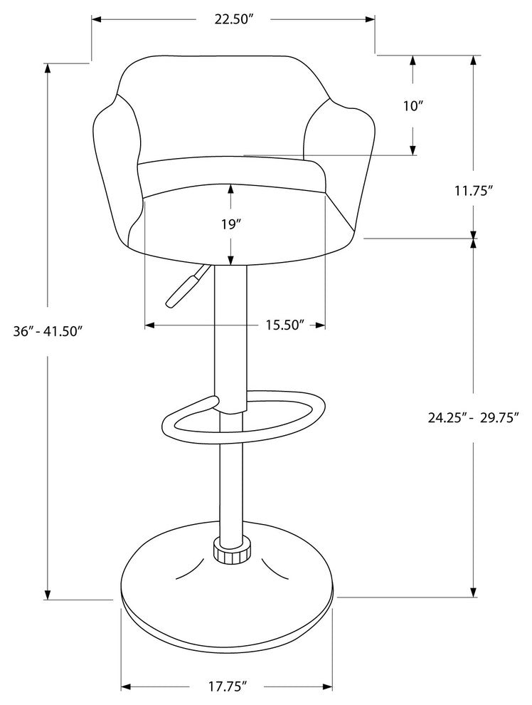 Barstool - Light Grey / Chrome Metal Hydraulic Lift