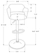 Barstool - Light Grey / Chrome Metal Hydraulic Lift