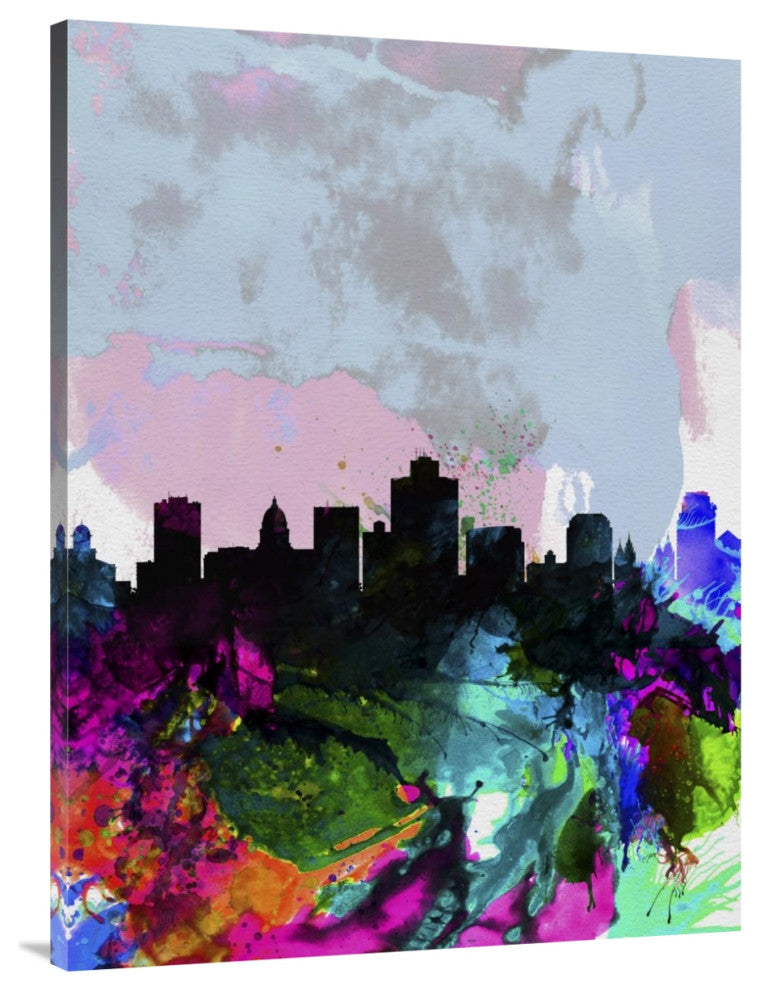 "Salt Lake City Watercolor Skyline" Fine Art Print