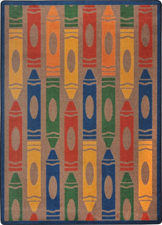 Playful Patterns Rug, Jumbo Crayons, Earthtone, 5'4"x7'8"