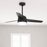 Hunter 48" Midtown Matte Black Ceiling Fan With LED Light Kit and Remote