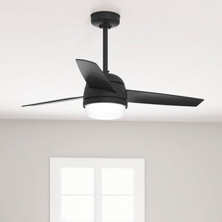 Hunter 48" Midtown Matte Black Ceiling Fan With LED Light Kit and Remote