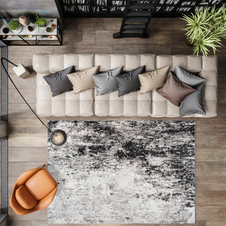 Storm Modern Abstract Area Rug, Gray/Cream, 5 X 8