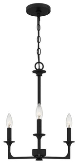 Prescott 3-Light Chandelier, Matte Black